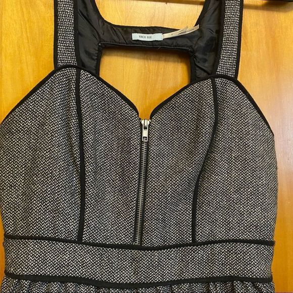 KIMCHI Blue Black and White Tweed Dress Size 4 - Picture 3 of 13